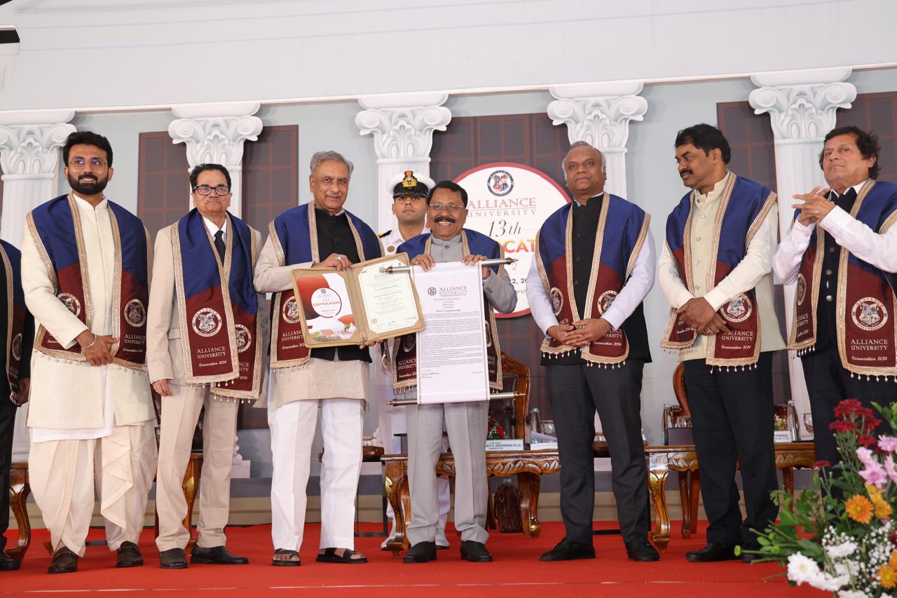 Receiving doctorate from Bangalore Alliance University